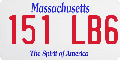 MA license plate 151LB6