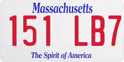 MA license plate 151LB7