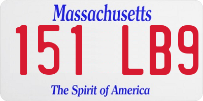 MA license plate 151LB9