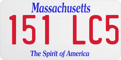 MA license plate 151LC5