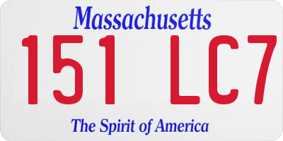 MA license plate 151LC7