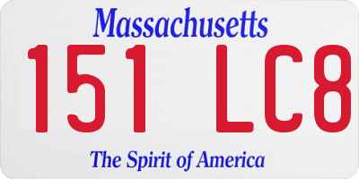 MA license plate 151LC8