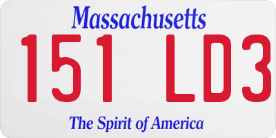 MA license plate 151LD3