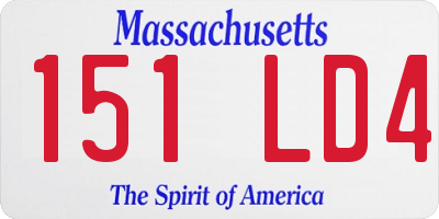 MA license plate 151LD4
