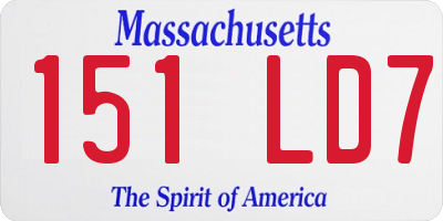 MA license plate 151LD7