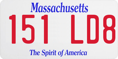 MA license plate 151LD8