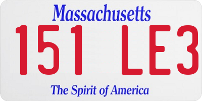 MA license plate 151LE3