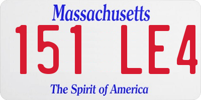 MA license plate 151LE4