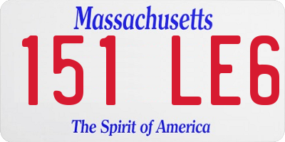MA license plate 151LE6