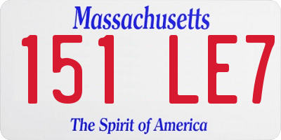 MA license plate 151LE7