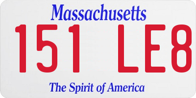 MA license plate 151LE8