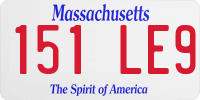 MA license plate 151LE9