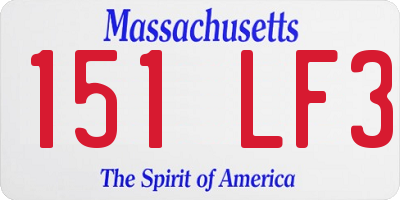 MA license plate 151LF3