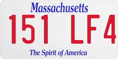 MA license plate 151LF4