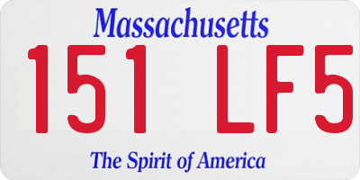MA license plate 151LF5