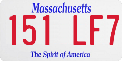 MA license plate 151LF7