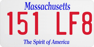 MA license plate 151LF8