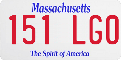 MA license plate 151LG0