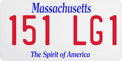 MA license plate 151LG1