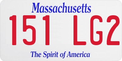 MA license plate 151LG2
