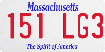MA license plate 151LG3