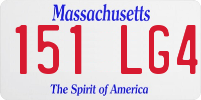 MA license plate 151LG4