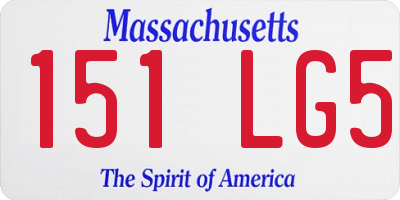 MA license plate 151LG5