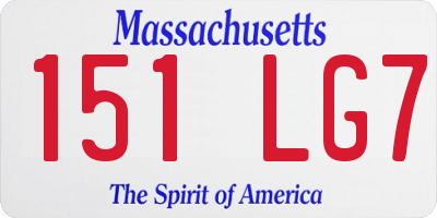 MA license plate 151LG7