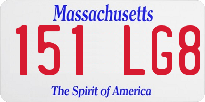 MA license plate 151LG8