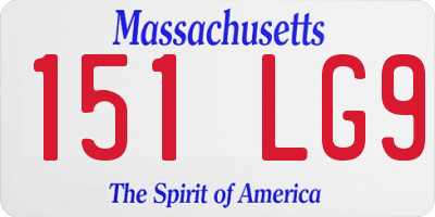 MA license plate 151LG9