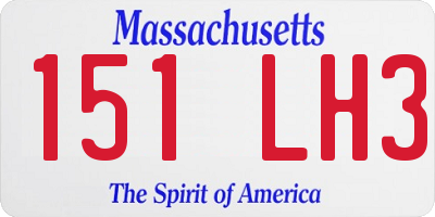 MA license plate 151LH3