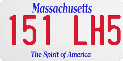 MA license plate 151LH5
