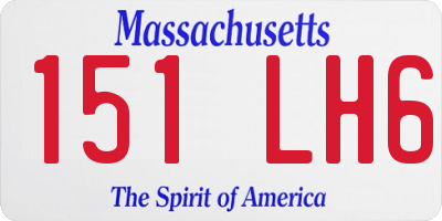 MA license plate 151LH6