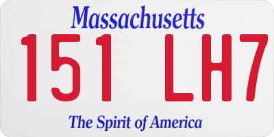 MA license plate 151LH7