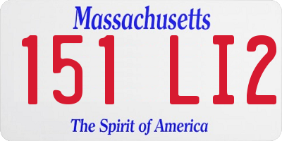 MA license plate 151LI2