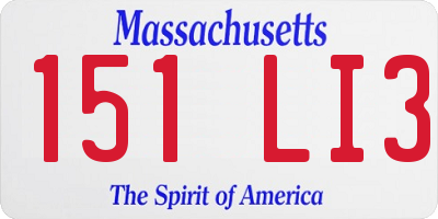 MA license plate 151LI3