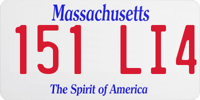 MA license plate 151LI4