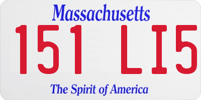 MA license plate 151LI5