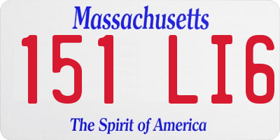 MA license plate 151LI6