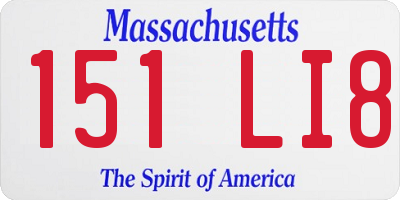 MA license plate 151LI8