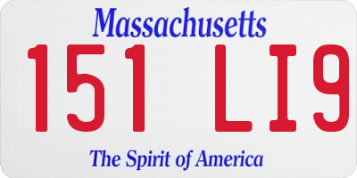 MA license plate 151LI9