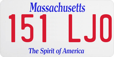 MA license plate 151LJ0