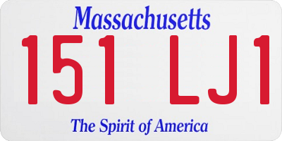 MA license plate 151LJ1
