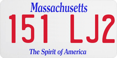 MA license plate 151LJ2