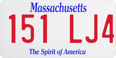 MA license plate 151LJ4