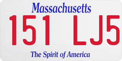 MA license plate 151LJ5