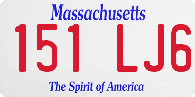 MA license plate 151LJ6