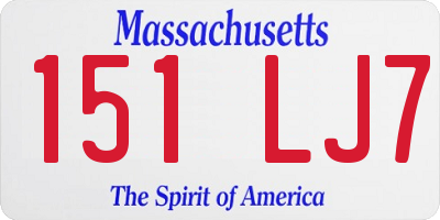MA license plate 151LJ7