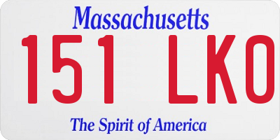 MA license plate 151LK0