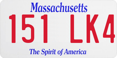 MA license plate 151LK4